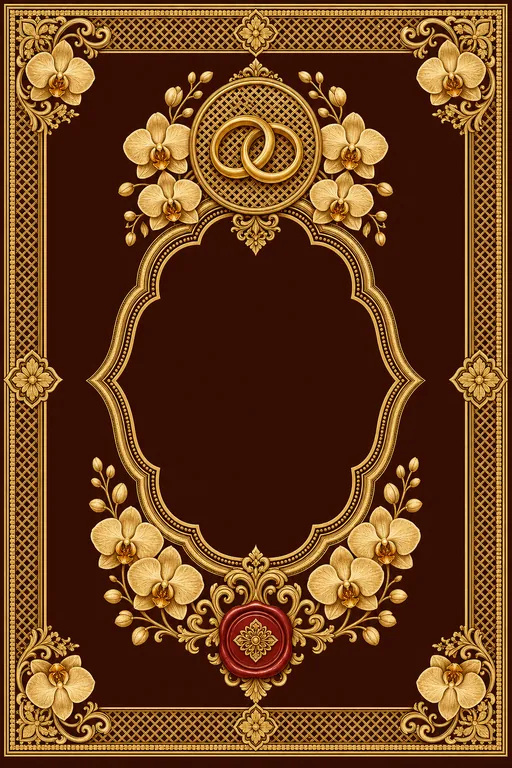 Ring Ceremony — Assamese Muga Silk & Kopou Wedding Suite — Assamese Hindu Traditional Ring Ceremony invitation card design from Ayozan