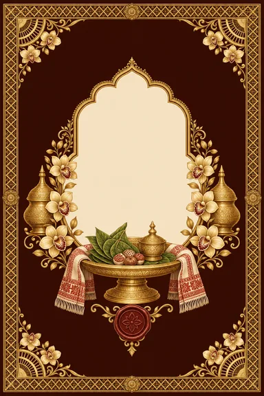 Juroon — Assamese Muga Silk & Kopou Wedding Suite — Juroon card design