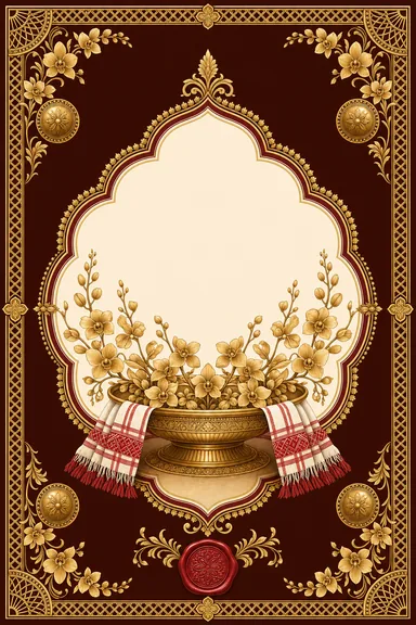 Assamese Muga Silk & Kopou — Assamese Wedding invitation card design