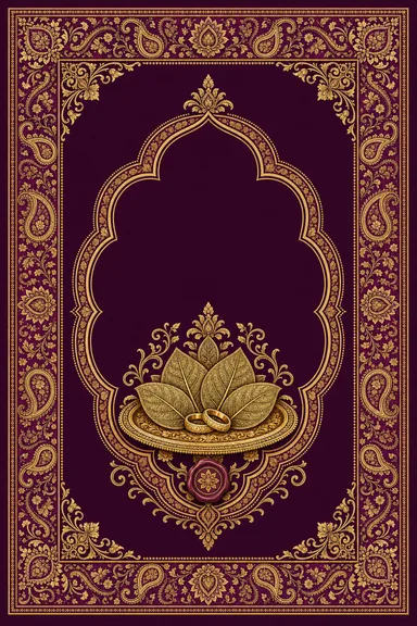 Engagement — Baluchari Brocade Wedding Suite — Tilak card design