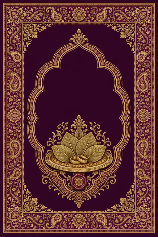 Engagement — Baluchari Brocade Wedding Suite — Bengali Hindu Traditional Engagement invitation card design from Ayozan