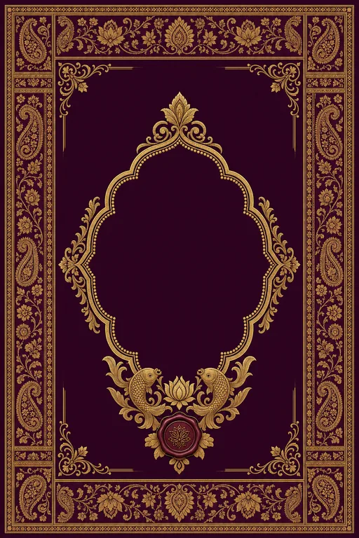 Reception — Baluchari Brocade Wedding Suite — Bengali Hindu Traditional Reception invitation card design from Ayozan