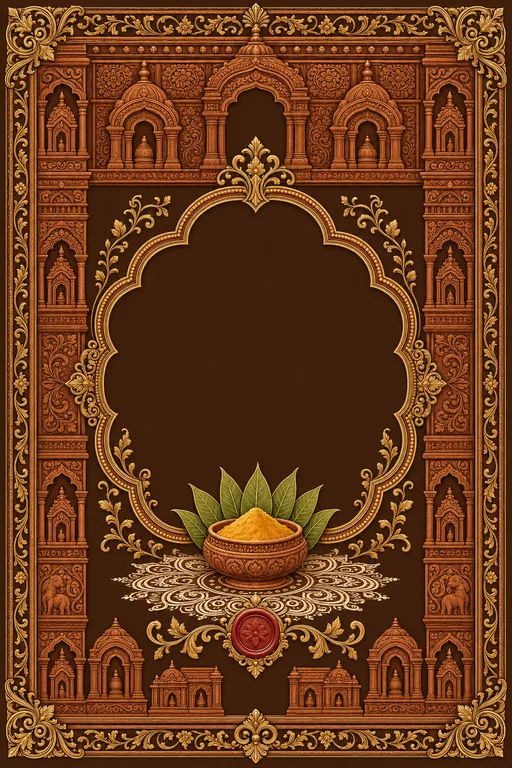 Haldi — Bishnupur Terracotta Wedding Suite — Bengali Hindu Traditional Haldi invitation card design from Ayozan