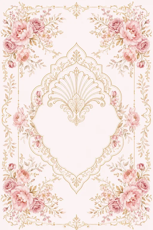 Reception — Blush-Rose Watercolor Wedding Suite — North Indian Hindu Traditional Reception invitation card design from Ayozan