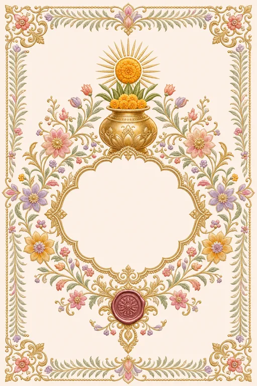 Haldi — Chamba Rumal Wedding Suite — Hindu Traditional Haldi invitation card design from Ayozan