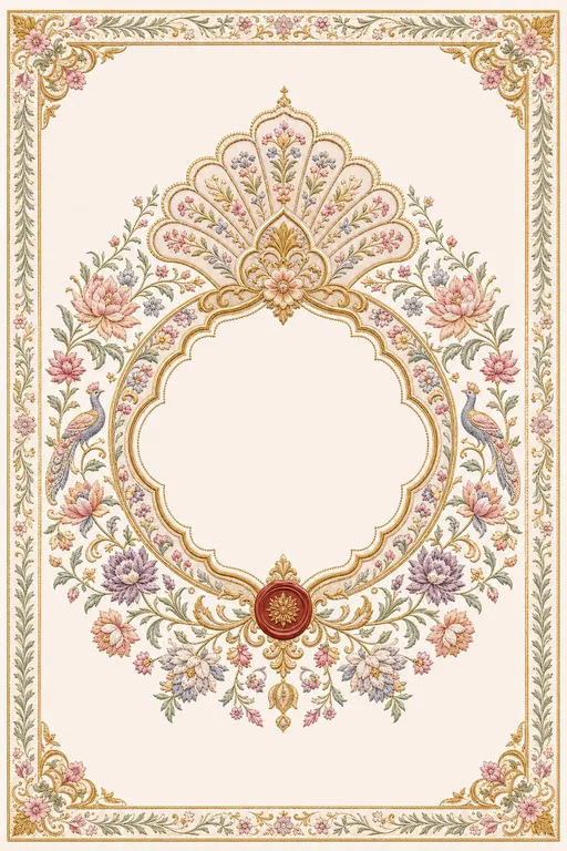 Reception — Chamba Rumal Wedding Suite — Hindu Traditional Reception invitation card design from Ayozan
