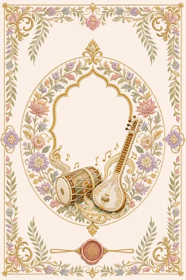 Sangeet — Chamba Rumal Wedding Suite — Sangeet card design