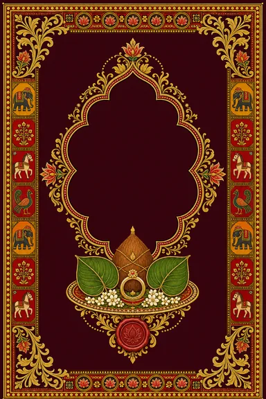 Engagement — Cheriyal Scroll Wedding Suite — Engagement card design