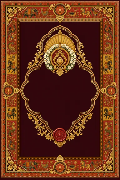 Cheriyal Scroll — Telugu Heritage invitation card design