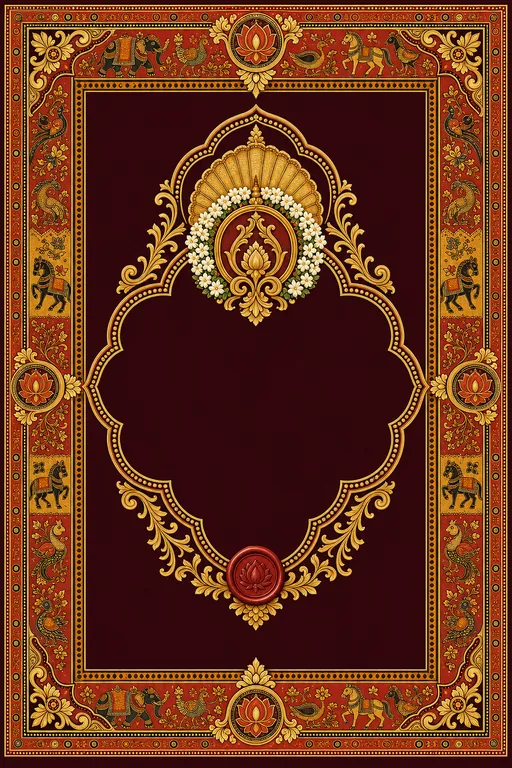 Reception — Cheriyal Scroll Wedding Suite — Telugu Hindu Traditional Reception invitation card design from Ayozan