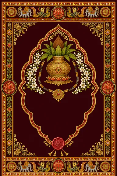 Cheriyal Scroll — Telugu Wedding invitation card design