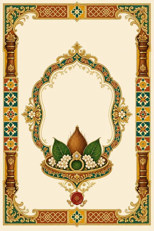 Engagement — Chettinad Athangudi Wedding Suite — Tamil Hindu Traditional Engagement invitation card design from Ayozan