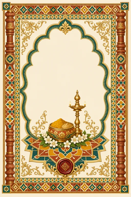 Haldi — Chettinad Athangudi Wedding Suite — Tamil Hindu Traditional Haldi invitation card design from Ayozan