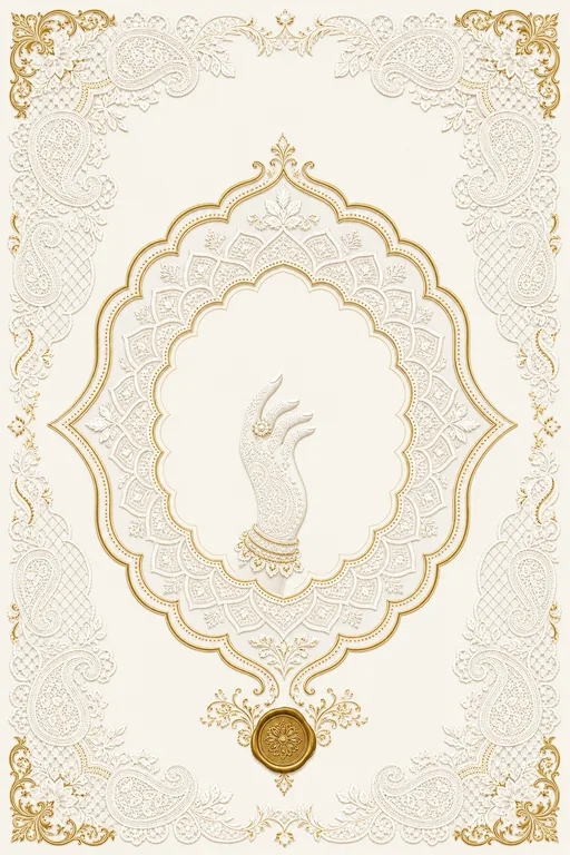 Mehndi — Lucknowi Chikankari Wedding Suite — Awadhi Hindu Traditional Mehndi invitation card design from Ayozan