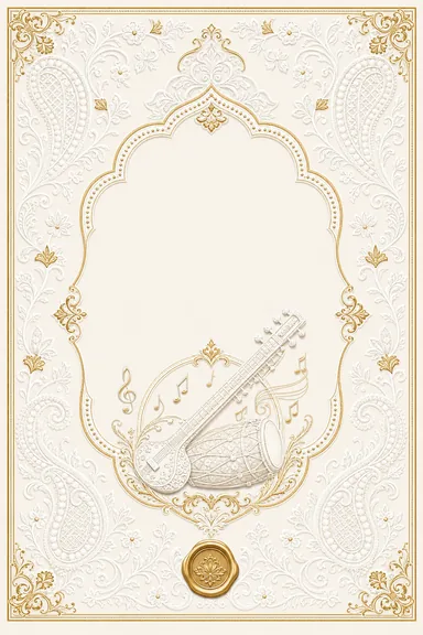 Sangeet — Lucknowi Chikankari Wedding Suite — Sangeet card design