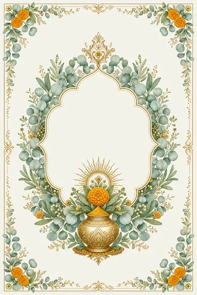 Haldi — Eucalyptus & Sage Fusion Wedding Suite — Haldi card design