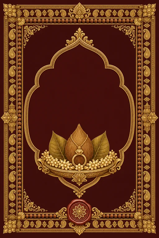 Engagement — Gadwal Silk Wedding Suite — Telugu Hindu Traditional Engagement invitation card design from Ayozan
