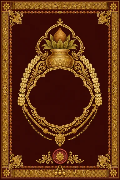 Gadwal Silk — Telugu Wedding invitation card design