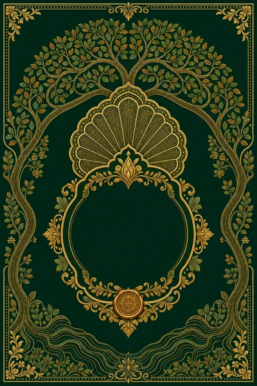 Reception — Gond Tree of Life Wedding Suite — Hindu Traditional Reception invitation card design from Ayozan