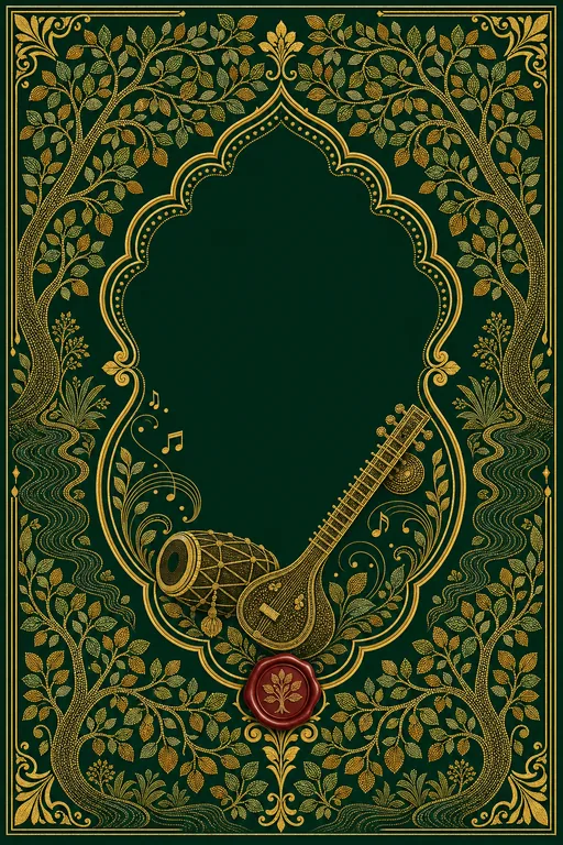 Sangeet — Gond Tree of Life Wedding Suite — Hindu Traditional Sangeet invitation card design from Ayozan