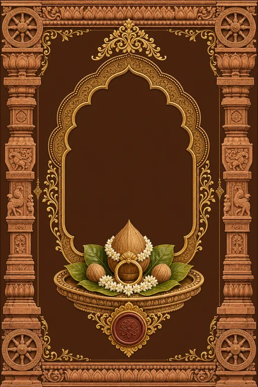 Engagement — Hampi Vijayanagara Wedding Suite — Kannada Hindu Traditional Engagement invitation card design from Ayozan