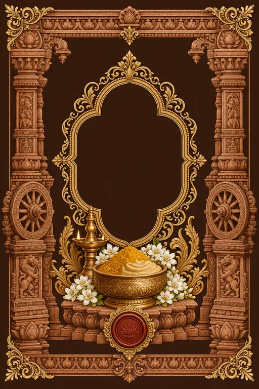 Haldi — Hampi Vijayanagara Wedding Suite — Kannada Hindu Traditional Haldi invitation card design from Ayozan