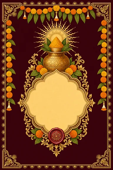 Haldi — Marigold Maximalist — Crimson & Gold Wedding Suite — Haldi card design