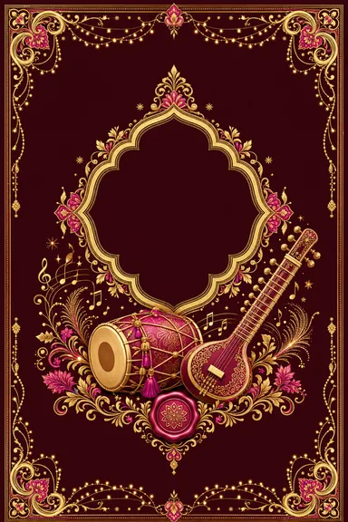 Sangeet — Marigold Maximalist — Crimson & Gold Wedding Suite — Sangeet card design