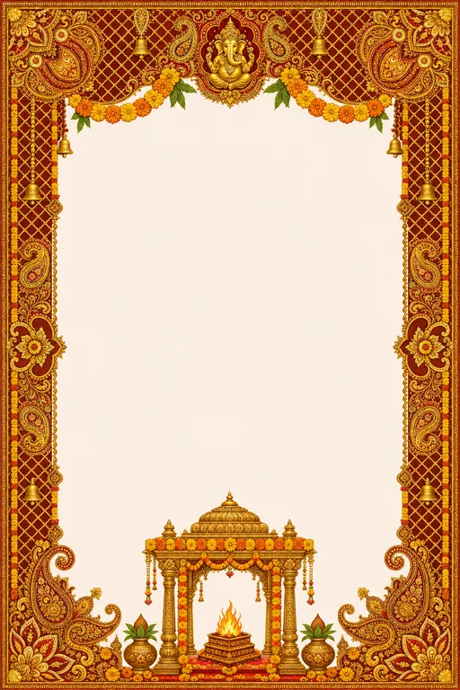 Wedding — Marigold Maximalist — Crimson & Gold Wedding Suite — invitation page