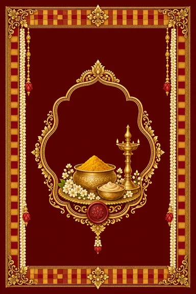 Haldi — Kanchipuram Korvai Silk Wedding Suite — Haldi card design