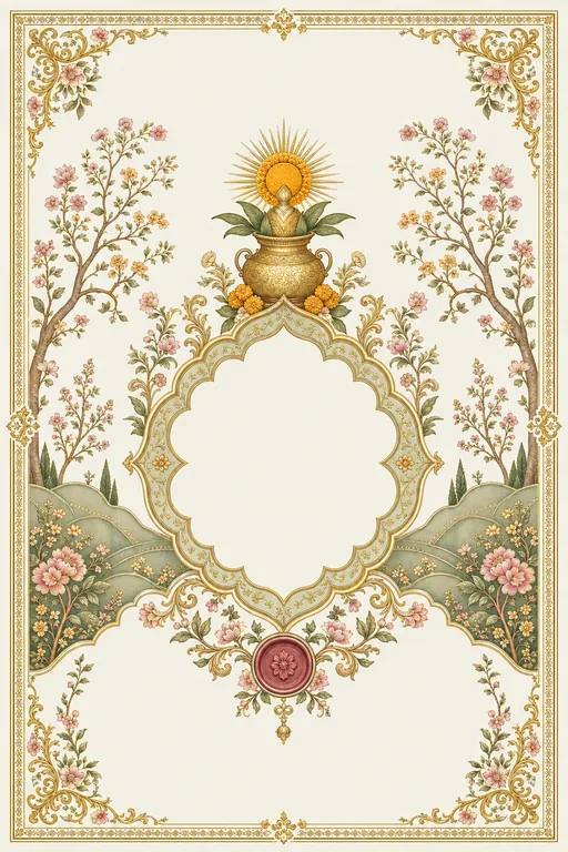 Haldi — Kangra Miniature Wedding Suite — Hindu Traditional Haldi invitation card design from Ayozan