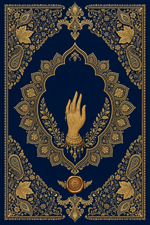 Mehndi — Kashmiri Naqashi Wedding Suite — Kashmiri Hindu Traditional Mehndi invitation card design from Ayozan
