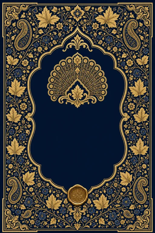 Reception — Kashmiri Naqashi Wedding Suite — Kashmiri Hindu Traditional Reception invitation card design from Ayozan