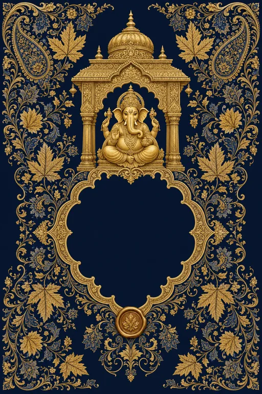 Wedding — Kashmiri Naqashi Wedding Suite — Kashmiri Hindu Traditional Wedding invitation card design from Ayozan