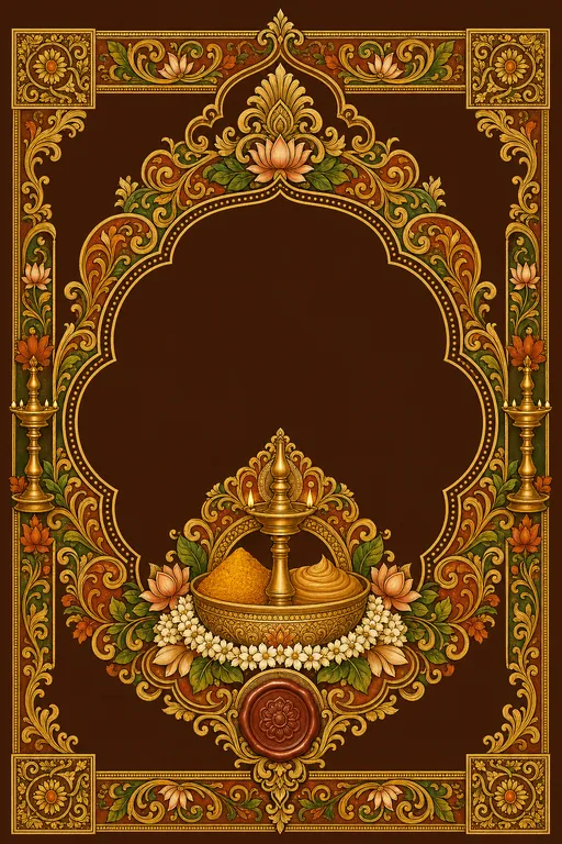 Haldi — Kerala Mural Wedding Suite — Malayalam Hindu Traditional Haldi invitation card design from Ayozan