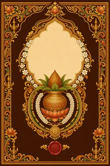 Kerala Mural — Malayalam Wedding invitation card design