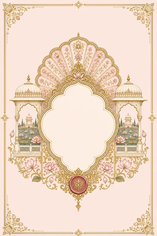 Reception — Kishangarh Miniature Wedding Suite — Rajasthani Hindu Traditional Reception invitation card design from Ayozan