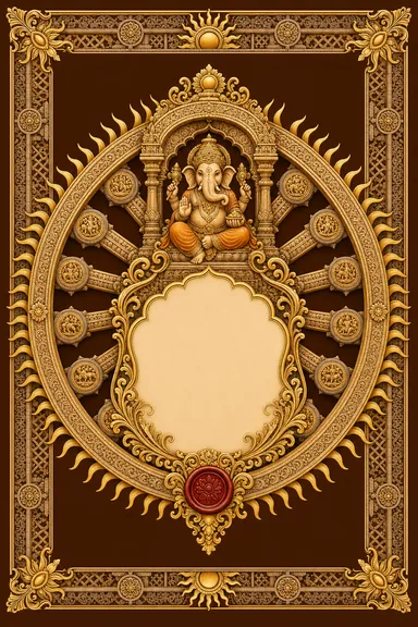 Konark Sun Wheel — Royal Wedding invitation card design