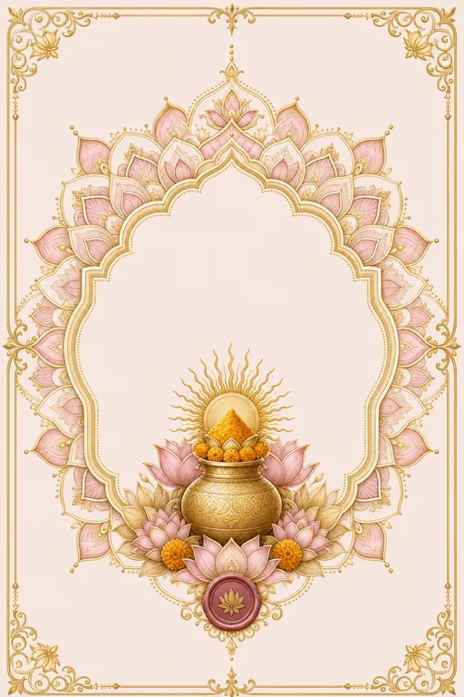 Haldi — Lotus Mandala Wedding Suite — North Indian Hindu Traditional Haldi invitation card design from Ayozan