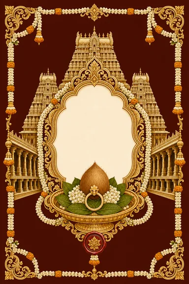 Engagement — Madurai Gopuram Wedding Suite — Engagement card design
