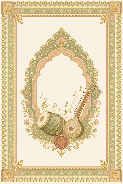 Sangeet — Maheshwari Weave Wedding Suite — Hindu Traditional Sangeet invitation card design from Ayozan
