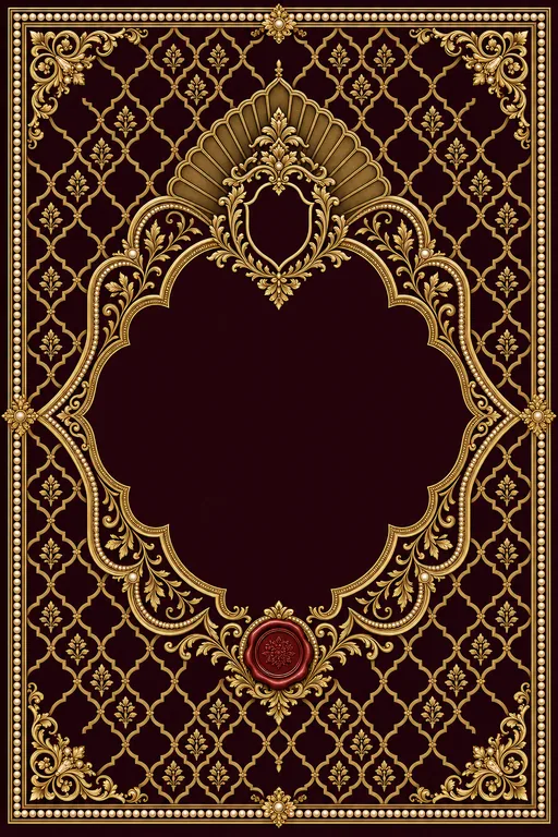 Reception — Mughal Jaali Gold Wedding Suite — North Indian Hindu Traditional Reception invitation card design from Ayozan