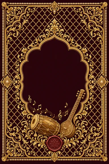 Sangeet — Mughal Jaali Gold Wedding Suite — Sangeet card design