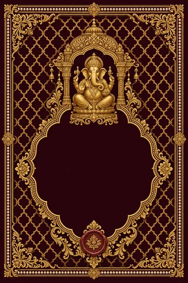 Mughal Jaali Gold — Hindi Wedding invitation card design