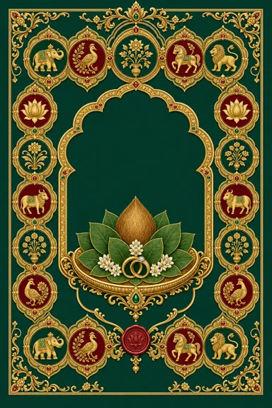 Engagement — Mysore Ganjifa Wedding Suite — Engagement card design