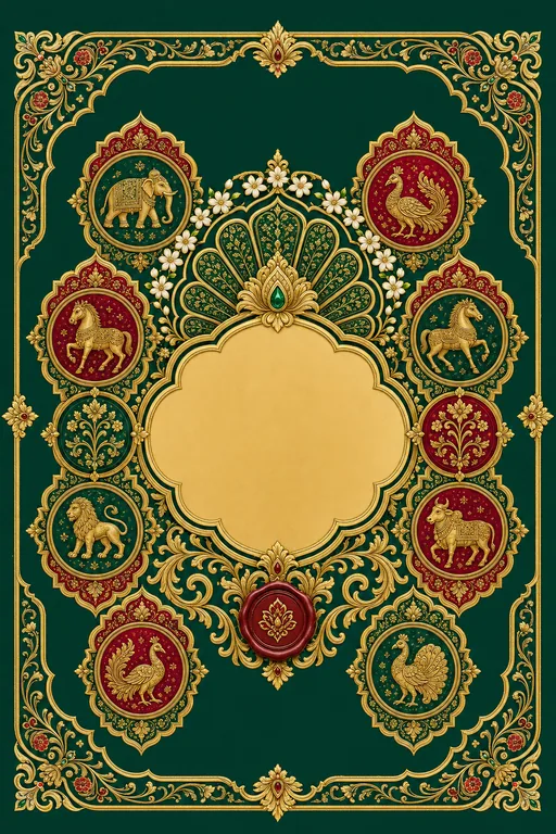 Reception — Mysore Ganjifa Wedding Suite — Kannada Hindu Traditional Reception invitation card design from Ayozan