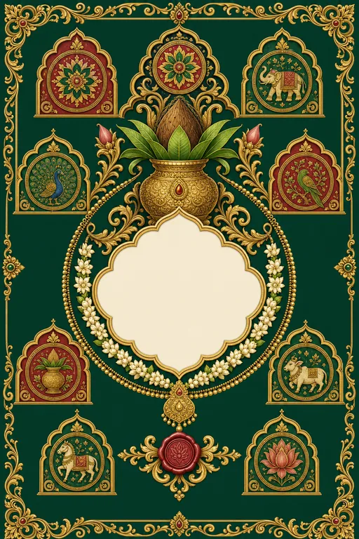 Wedding — Mysore Ganjifa Wedding Suite — Kannada Hindu Traditional Wedding invitation card design from Ayozan