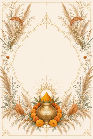 Haldi — Pampas Boho Wedding Suite — Haldi card design