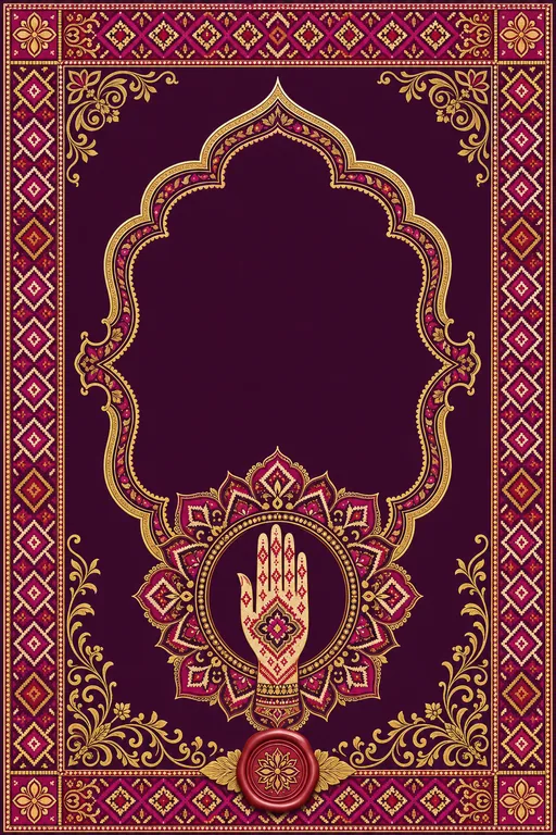 Mehndi — Patan Patola Wedding Suite — Gujarati Hindu Traditional Mehndi invitation card design from Ayozan