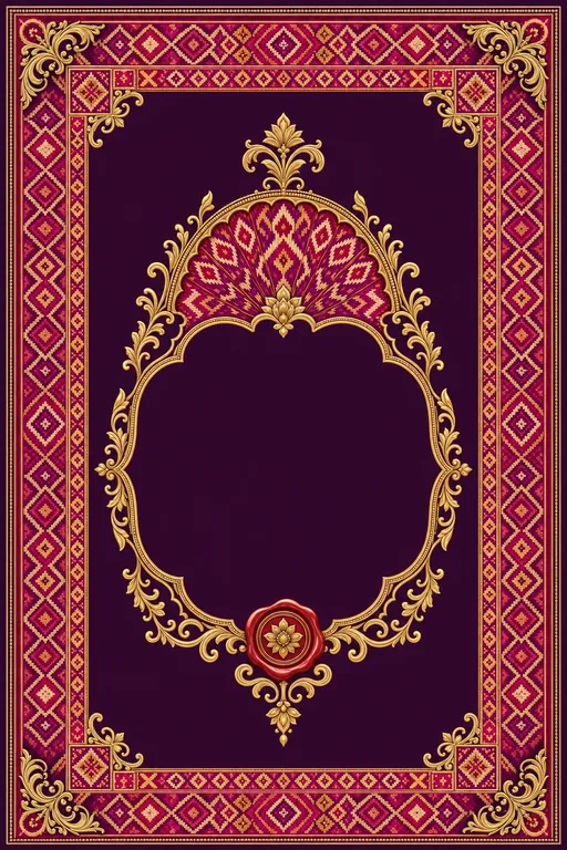 Reception — Patan Patola Wedding Suite — Gujarati Hindu Traditional Reception invitation card design from Ayozan